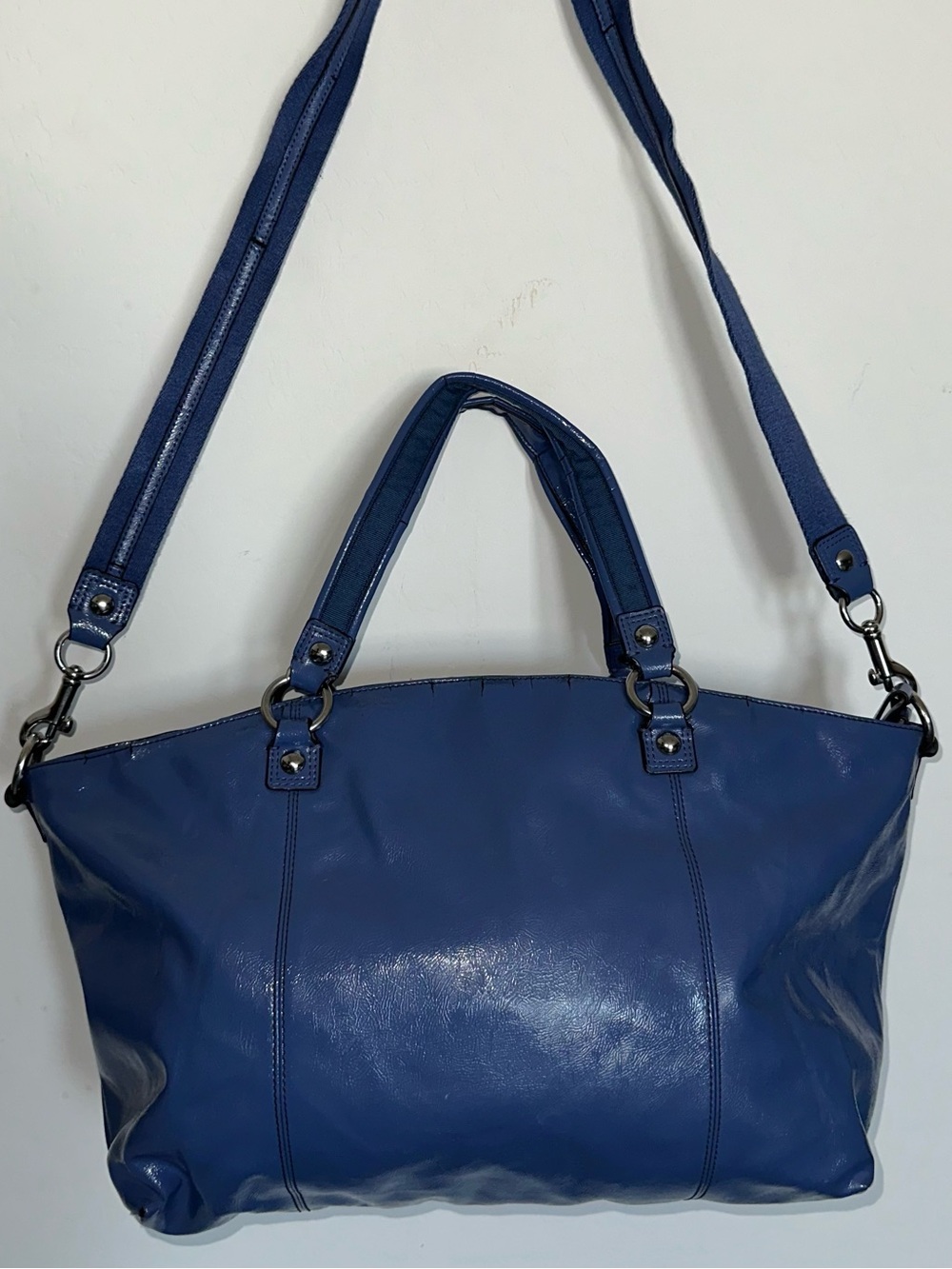 2012 Coach Poppy Daisy Blue Liquid Gloss Shoulder Bag - Picture 3 of 11